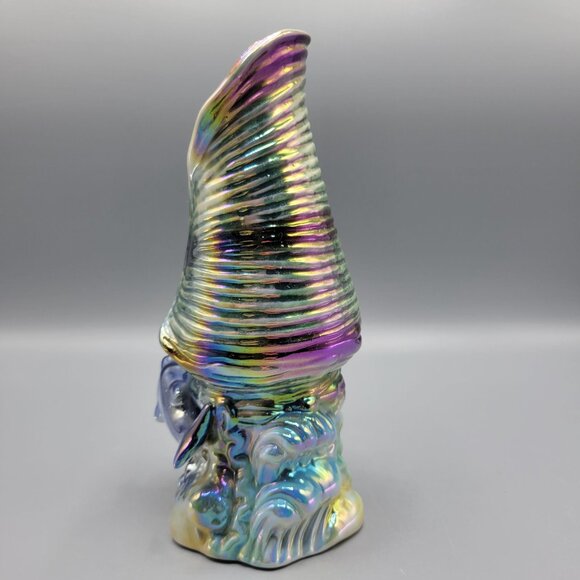 Vintage Iridescent Ceramic Vase Shell Shape Ocean Inspired Design 7.5" Tall - Picture 11 of 11